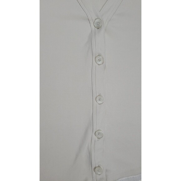 TravisMathew Women’s Ribbed Knit Button-Front Top – Size M Beige (Style‎ 1LE008) - Picture 3 of 9